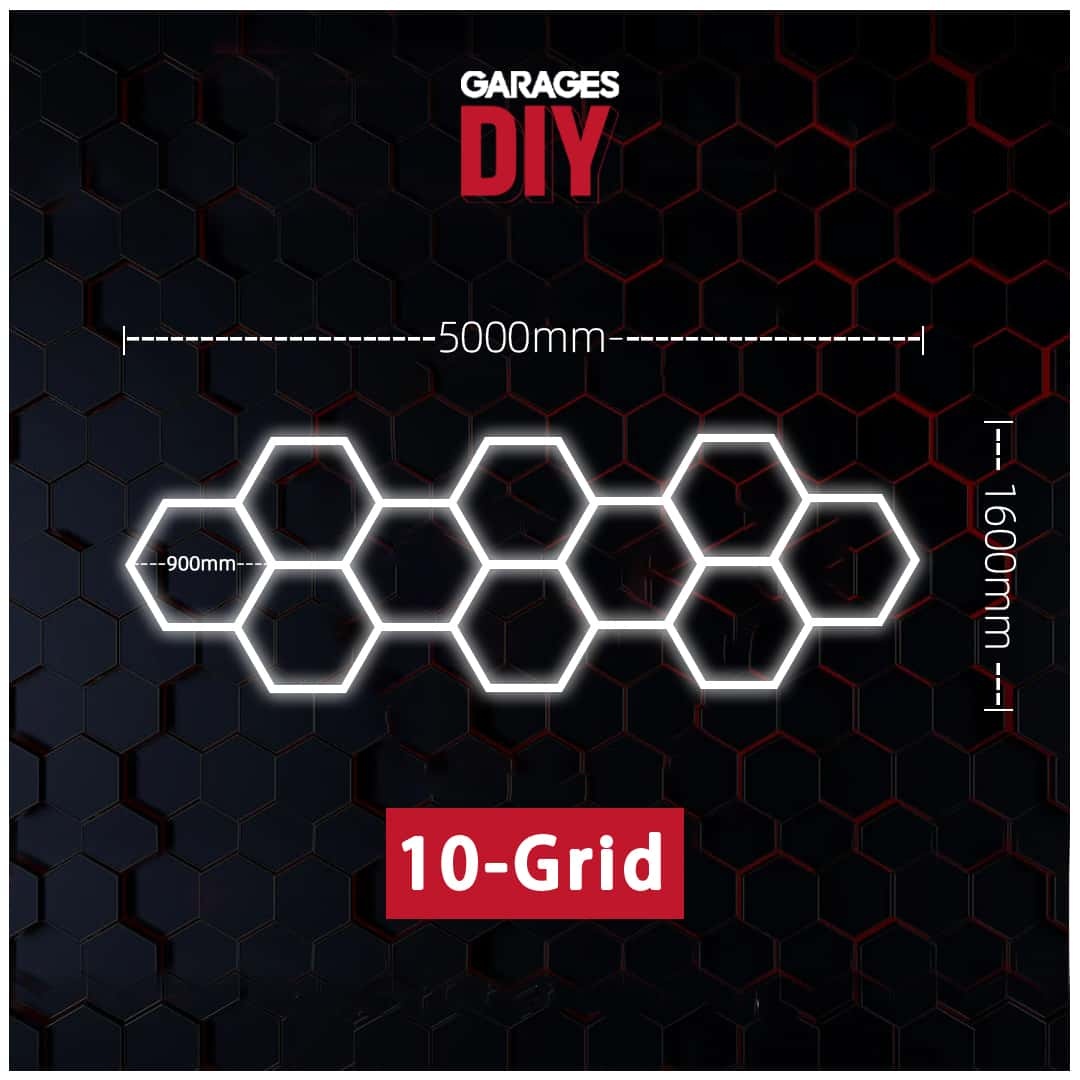 10Grid Hexagon Lighting 【5000*1600mm/16.5*5.3ft】