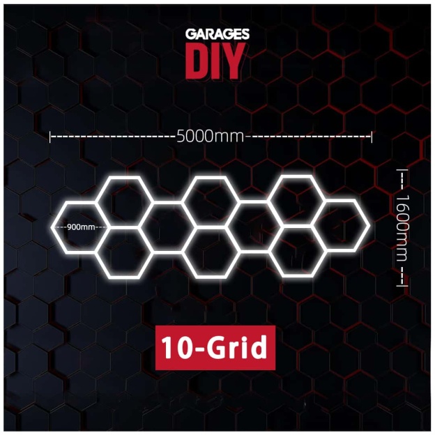 10Grid Hexagon Lighting 【5000*1600mm/16.5*5.3ft】