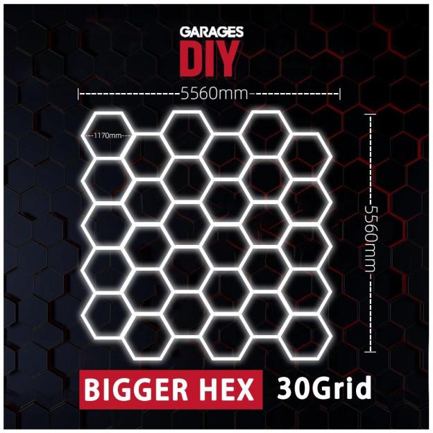 【Bigger Hex】30Grid Hexagon Lighting【5560*5560mm/18.24*18.24ft】
