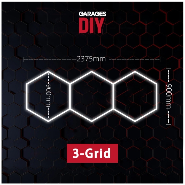 3 Grid Hexagon Lighting【2375*900mm/7.8*2.9ft】