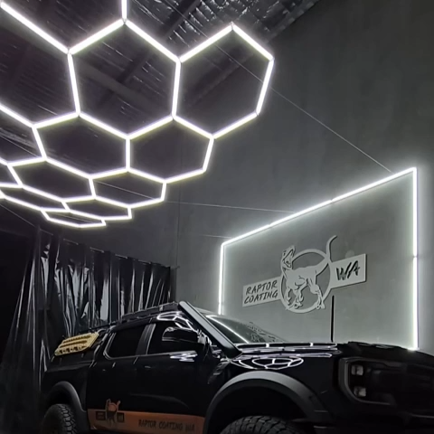 14Grid Hexagon Lighting【4000*2300mm/13.1*7.55ft】Fit Single Garage