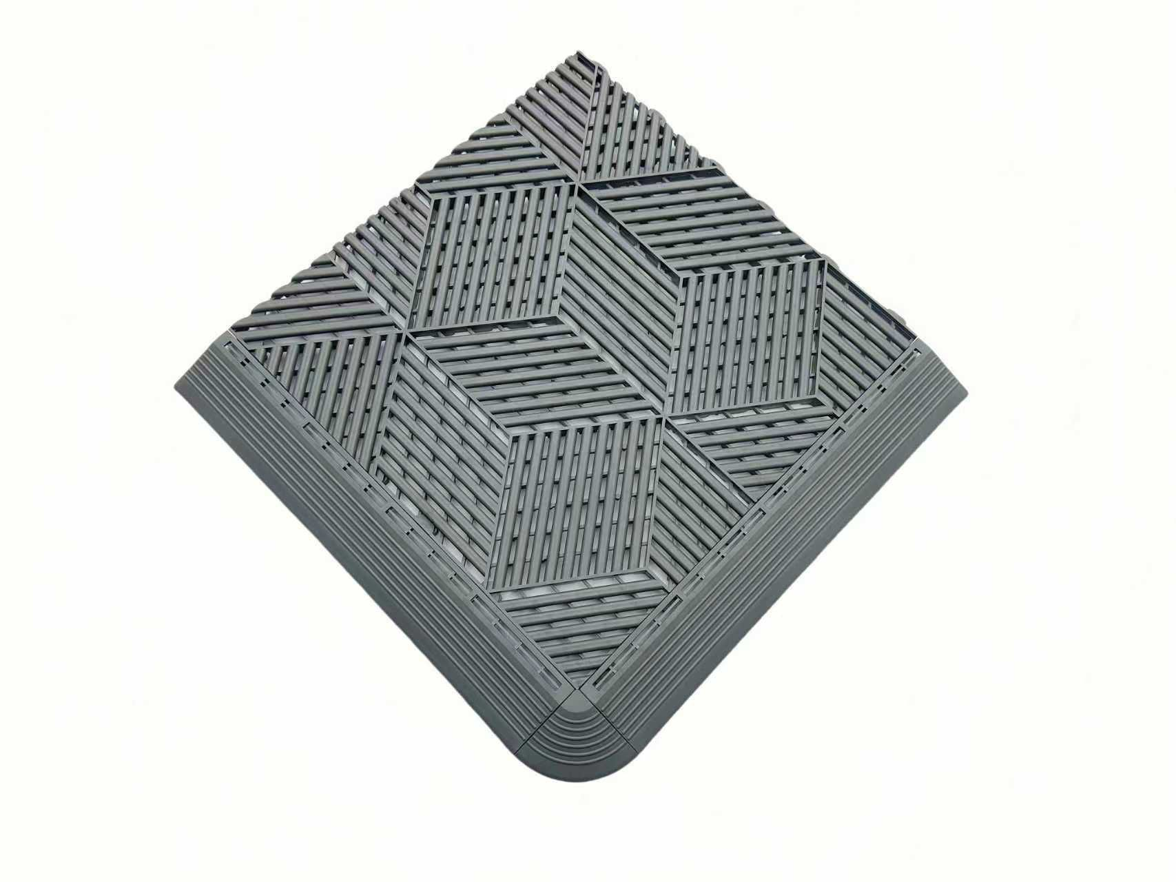 Flooring: 3D grey tiles 660pcs,grey ramps 30pcs,grey corners 4pcs,cutter machine 1set,sea shipping 