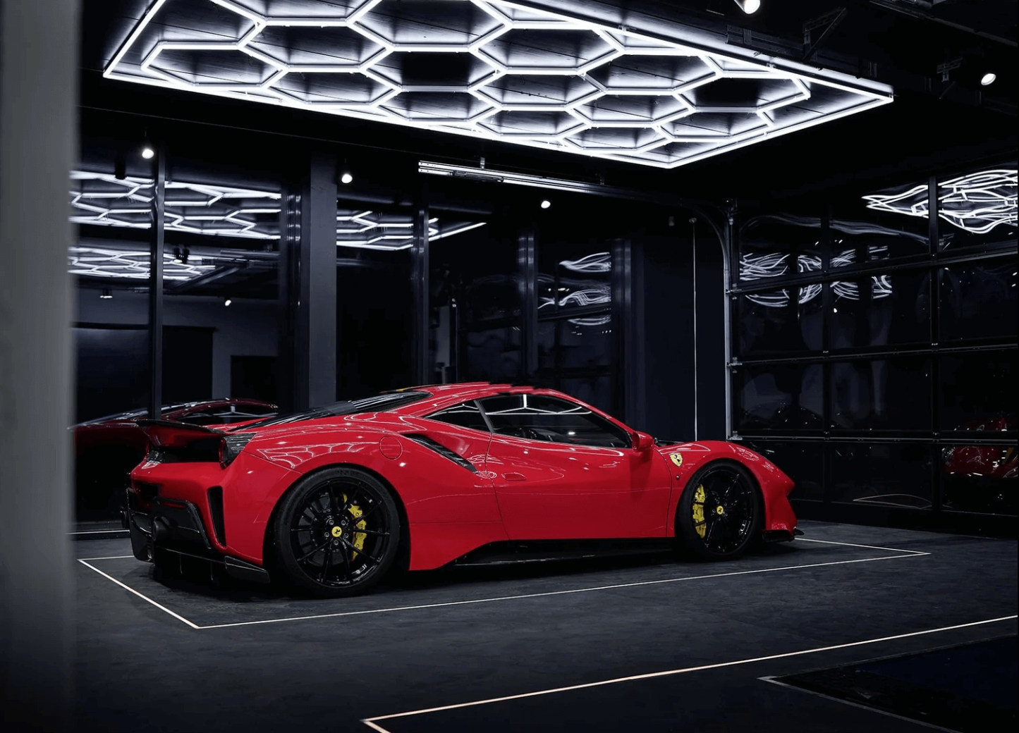 14Grid With Border Hexagon Lighting【4800*2400mm/15.8*7.9ft】