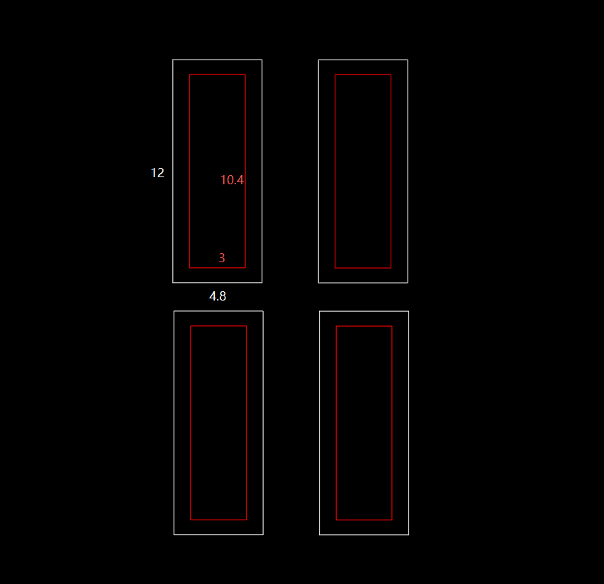 Customize Case,4 sets,2 rectangle design ,out rectangle-12*4.8m white 6500K,inner rectangle -10.4*3 RED lights, with 224pcs 4m hanging wires
