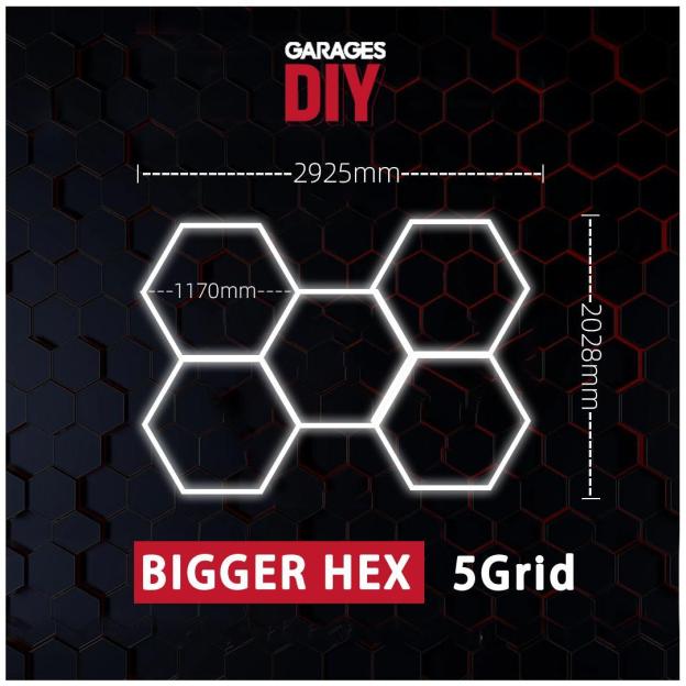 【Bigger Hex】5Grid Hexagon Lighting【2925*2028mm/9.6*6.65ft】