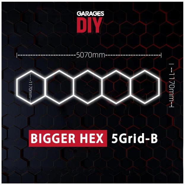 【Bigger Hex】5Grid-B Hexagon Lighting【5070*1170mm/16.6*3.83ft】
