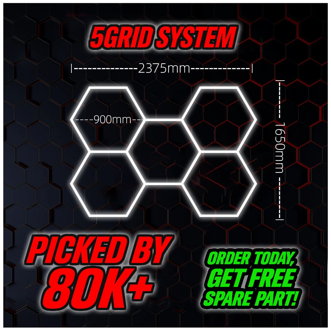 5Grid Hexagon Lighting【2375*1650mm/7.8*5.4ft】BEST SELLER