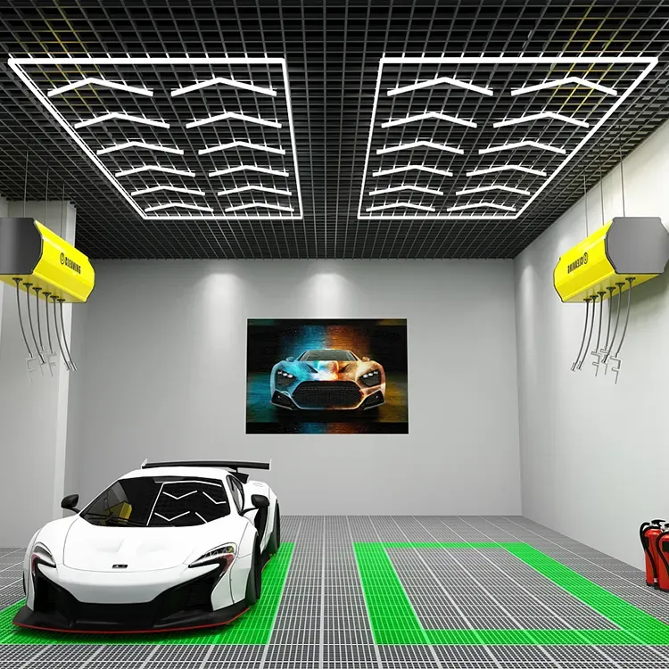 12-Arrow With Border System Hexagon Lighting【4800*2400mm/15.8*7.9ft】