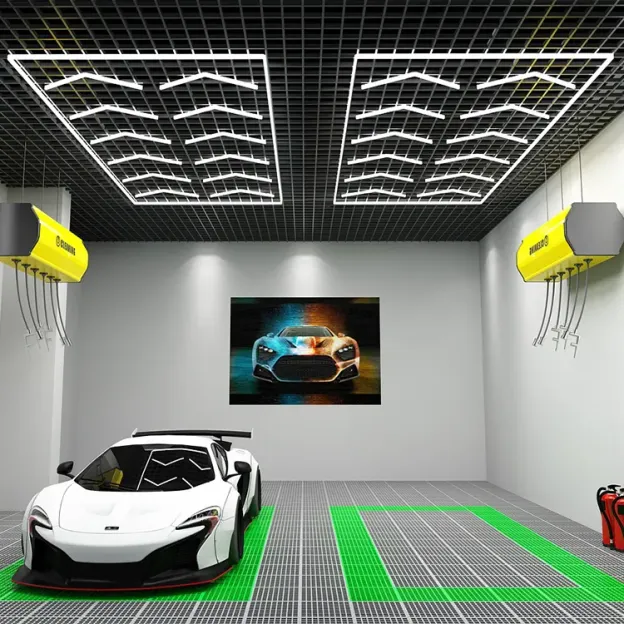 12-Arrow With Border System Hexagon Lighting【4800*2400mm/15.8*7.9ft】