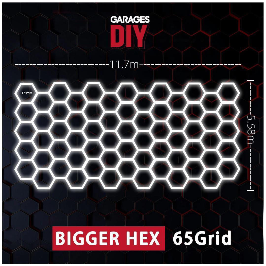 【Bigger Hex】65Grid Hexagon Lighting【11.7*5.58m/38.4*18.3ft】