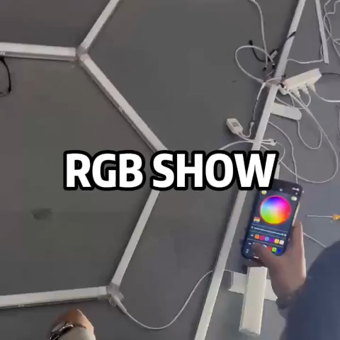 14Grid With RGB Border Hexagon Lighting【4800*2400mm/15.75*7.87ft】