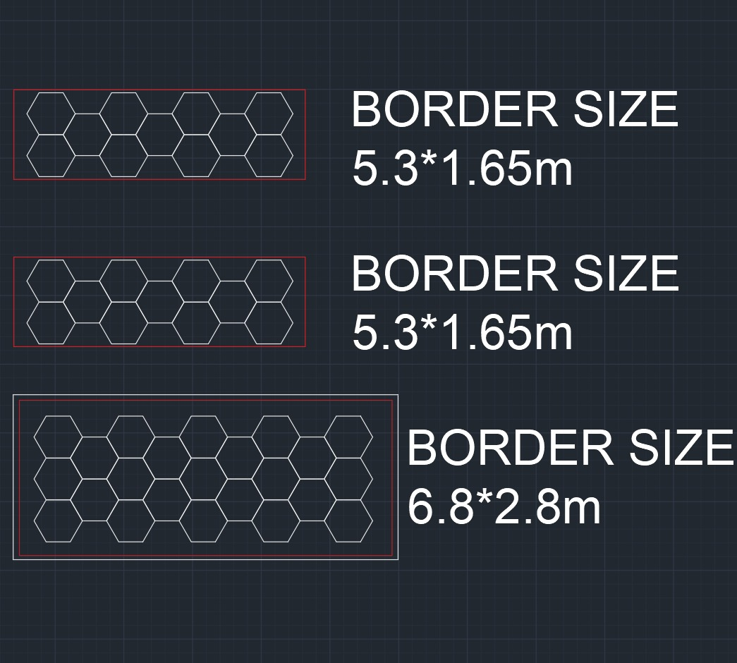 Customize Case(No,1-5.3*1.65/No,2-5.3*1.65m/No,3-6.8*2.8m/ gym lighting