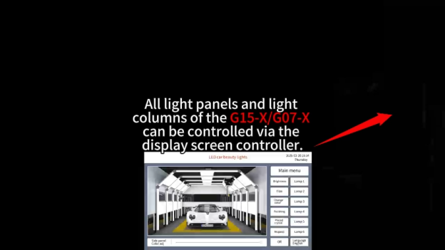 G07-X Car Detailing LED Light Tunnel – 5 Section Design with 240mm Emitting Surface and 20pieces Flat Panel Light