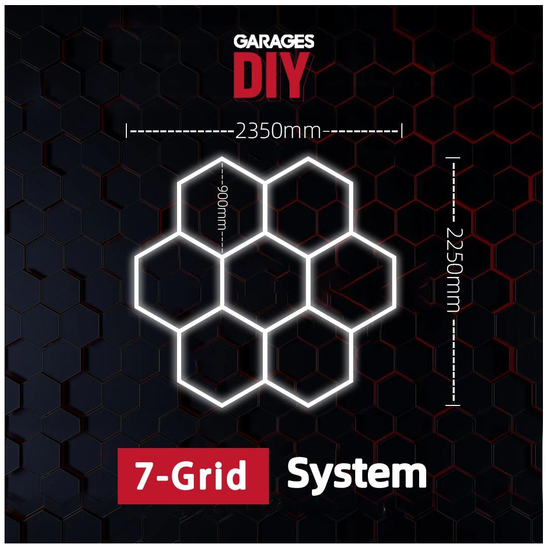 7Grid Hexagon Lighting【2350*2250mm/7.7*7.4ft】(Fit Single Garage）