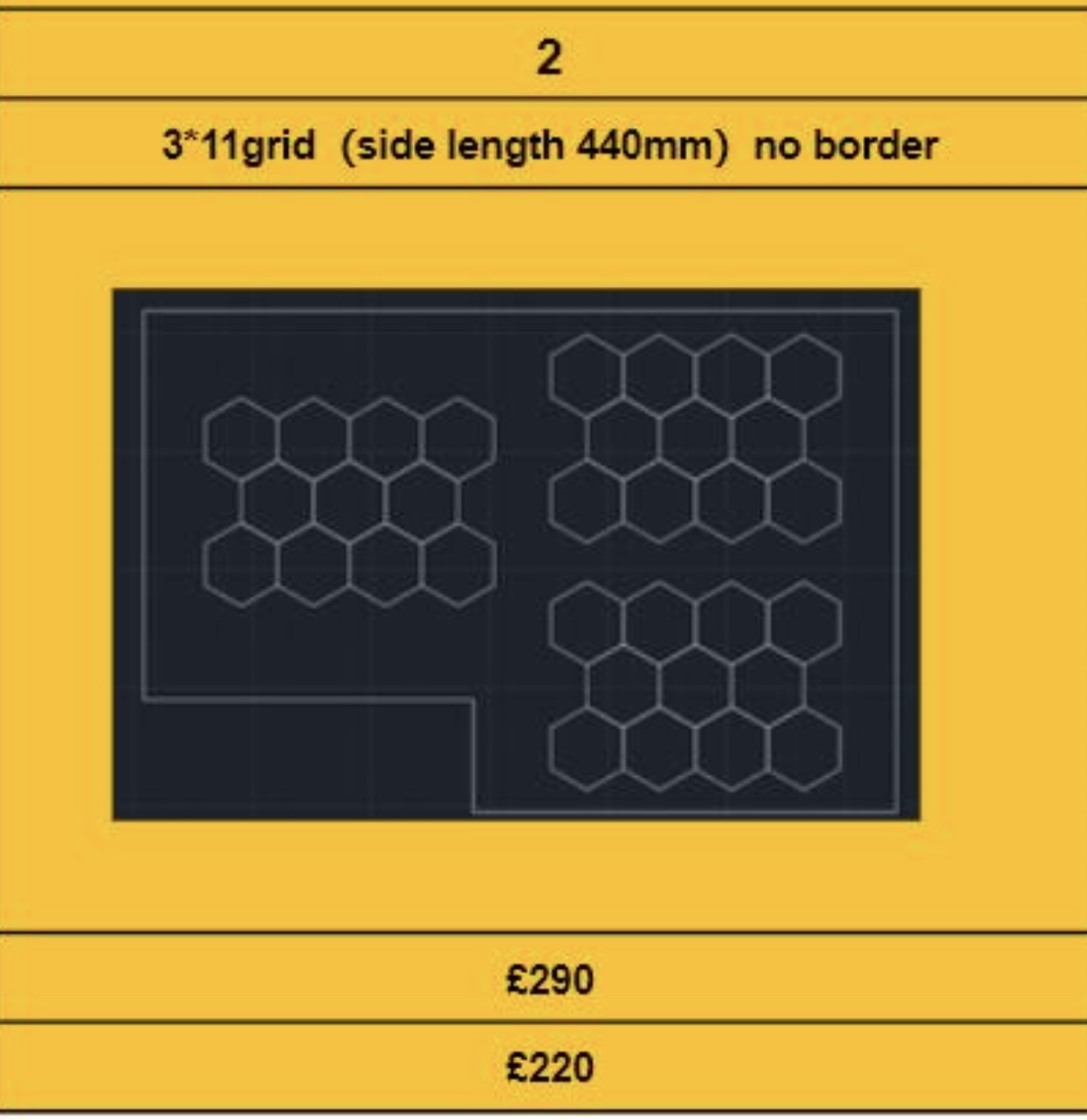 【Customize Case】 3sets of 11grids hex light