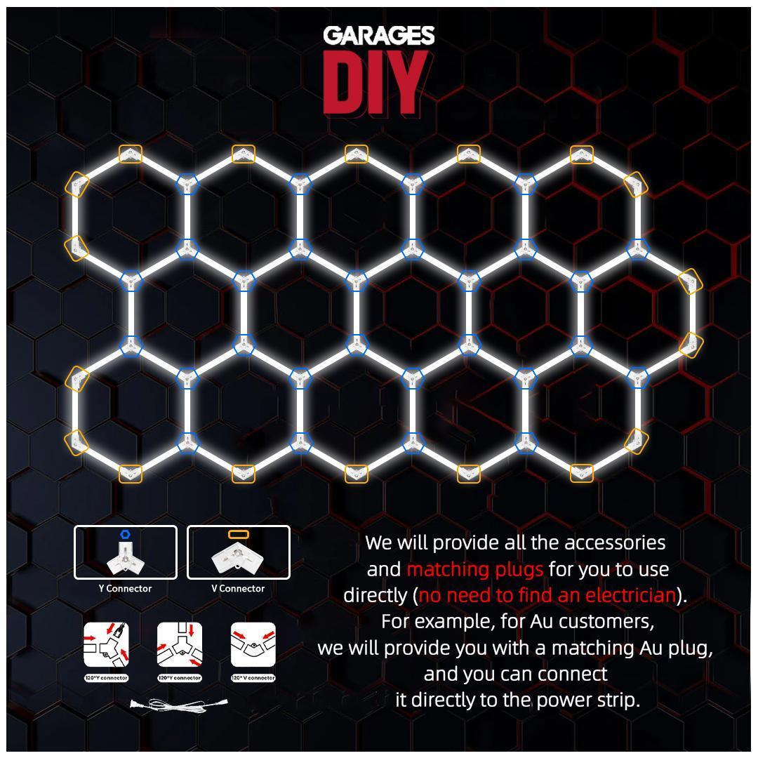 14Grid Hexagon Lighting【4000*2300mm/13.1*7.55ft】