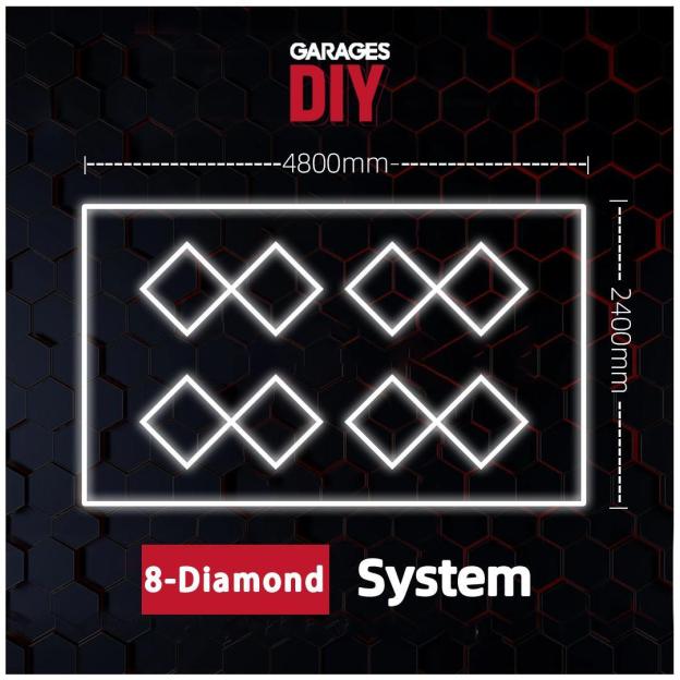 8 Diamond With Border System Hexagon Lighting【4800*2400mm/15.8*7.9ft】