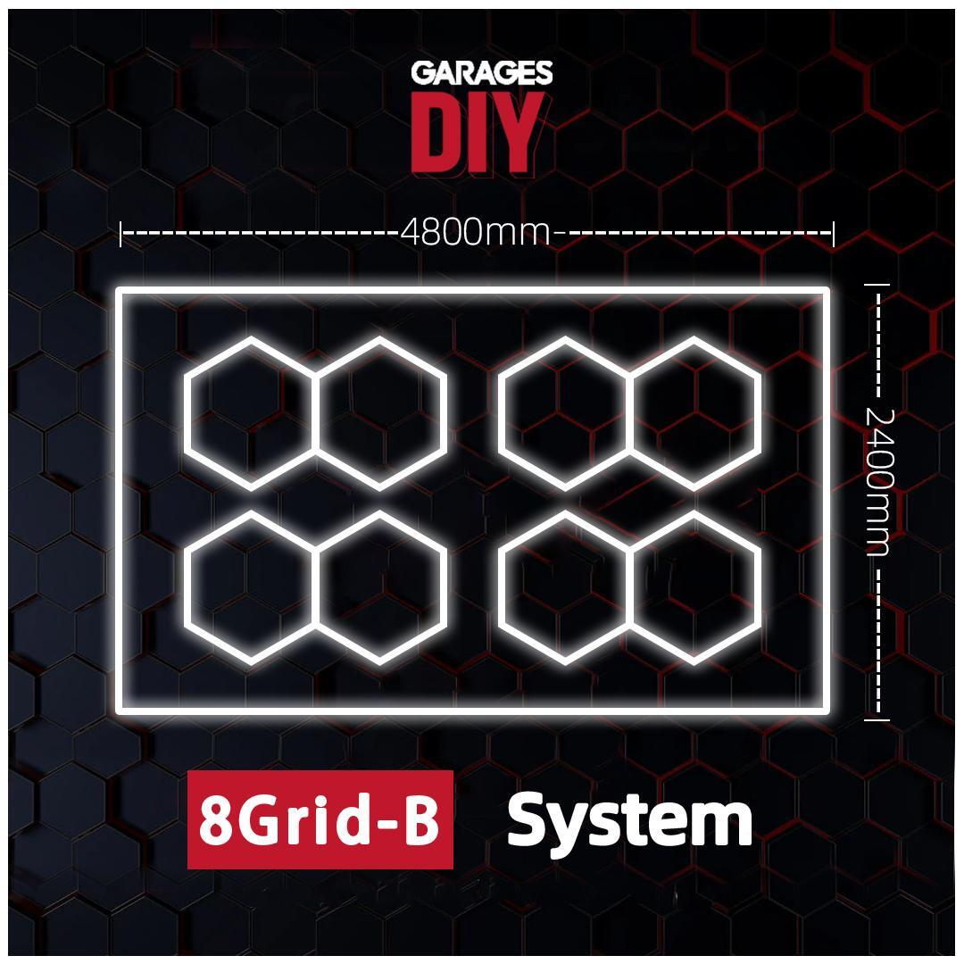 8Grid With Border System Hexagon Lighting【4800*2400mm/15.8*7.9ft】