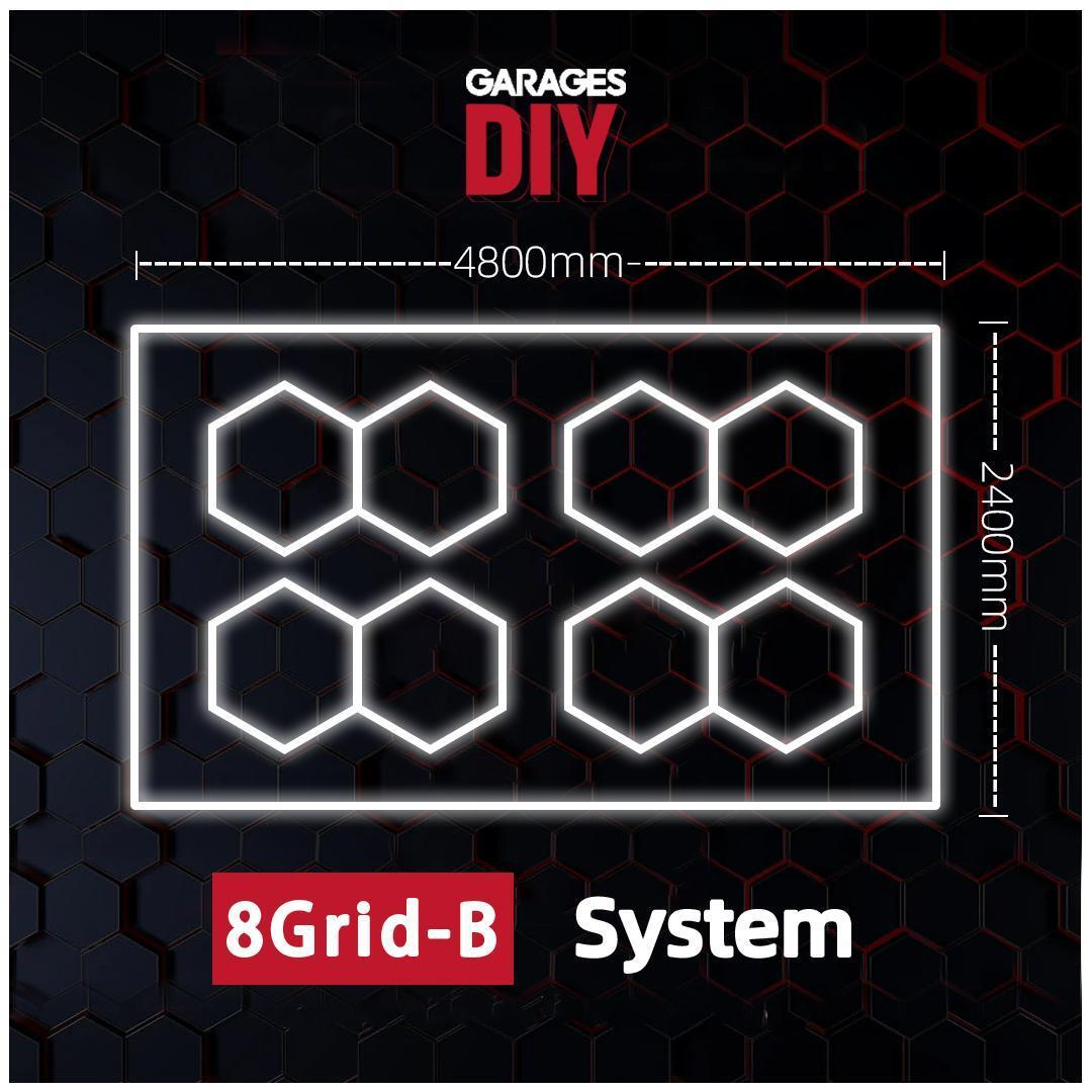 8Grid With Border System Hexagon Lighting【4800*2400mm/15.8*7.9ft】