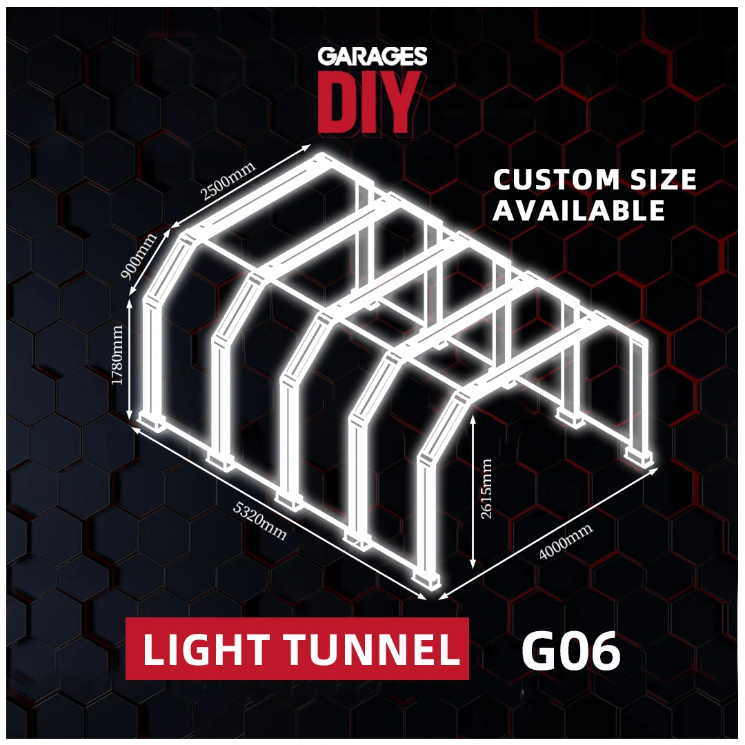 G06 Car Detailing LED Light Tunnel – 5 Section Design with 2400mm Emitting Surface