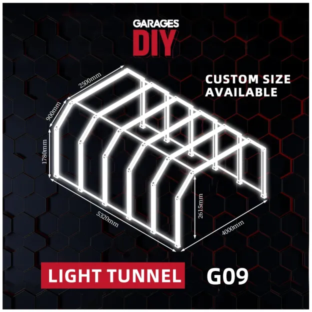 G09 Car Detailing LED Light Tunnel – 6-Section Design with 100mm Emitting Surface