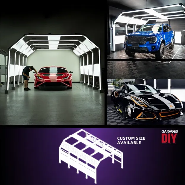 G15-X Car Detailing LED Light Tunnel – 5 Section Design with 100mm Emitting Surface and 20pieces Flat Panel Light