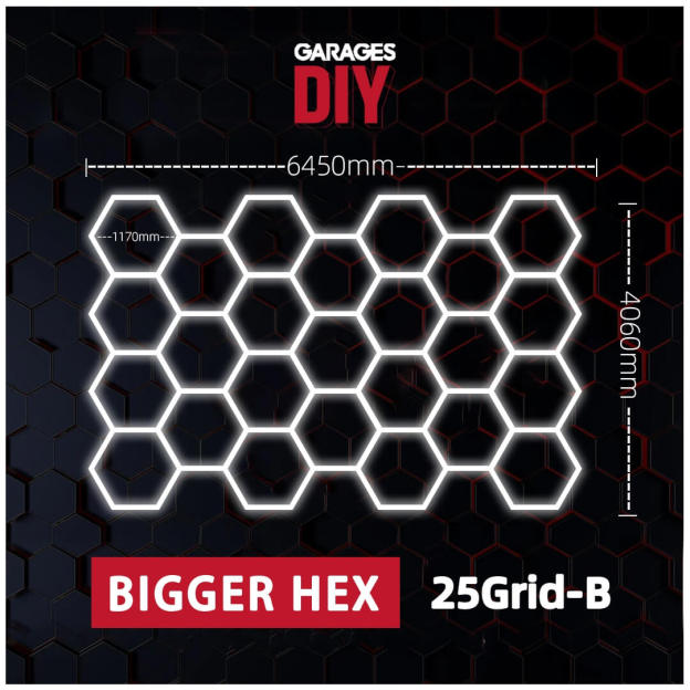 【Bigger Hex】25Grid-B Hexagon Lighting【6450*4060mm/21.2*13.3ft】