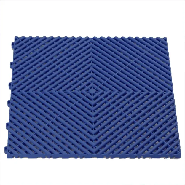 Dark Blue PP material ventilated floor panel, eco-friendly, durable, strong load-bearing capacity, designed for efficient airflow and long-lasting use.