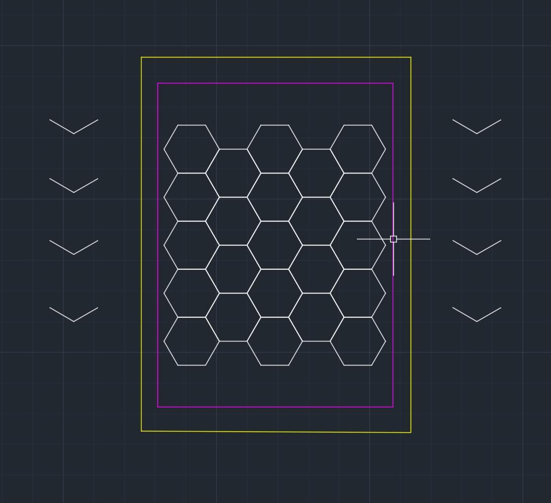 Customize Case,bigger hex dimmable 24Grid ,4.8m*6.6m pink border,8 V shape