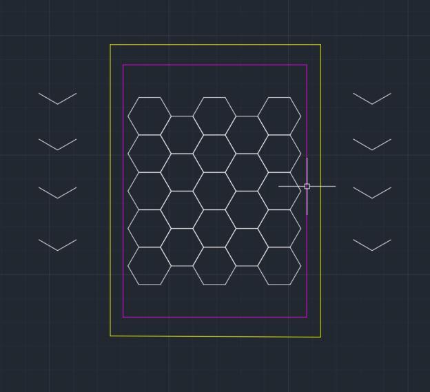 Customize Case,bigger hex dimmable 24Grid ,4.8m*6.6m pink border,8 V shape