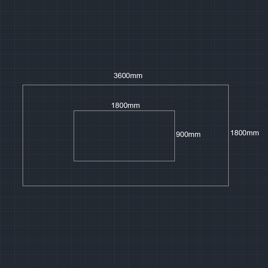 2 Rectangle Border LED Lighting【3600*1800mm/12*6ft】
