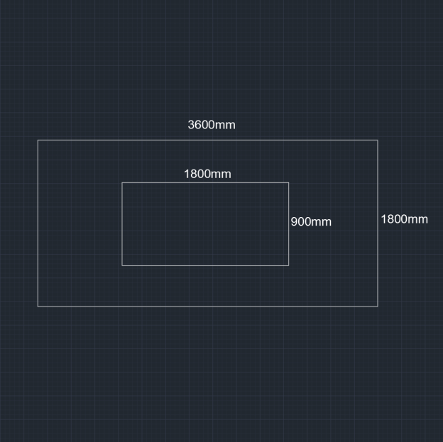 2 Rectangle Border LED Lighting【3600*1800mm/12*6ft】