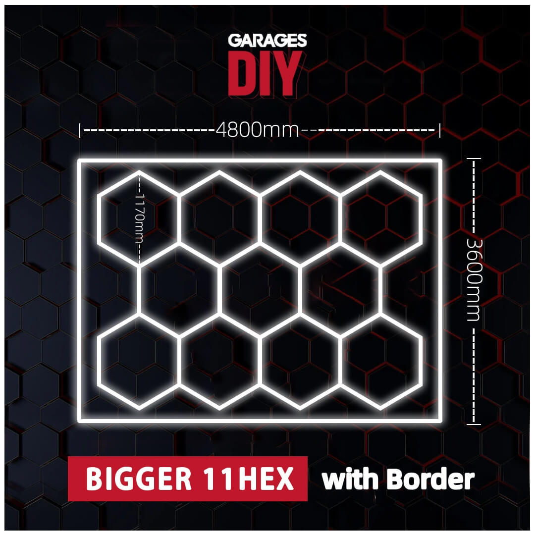 【Bigger Hex】11Grid With Border Hexagon Lighting【4800*3600mm/15.75*11.82ft】