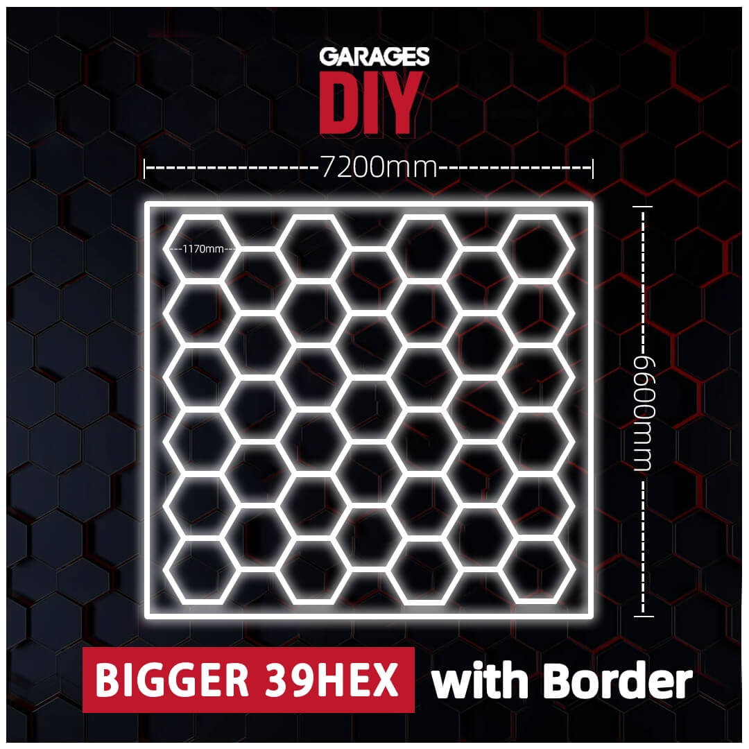 【Bigger Hex】39Grid With Border Hexagon Lighting【7200*6600mm/23.62*21.66ft】