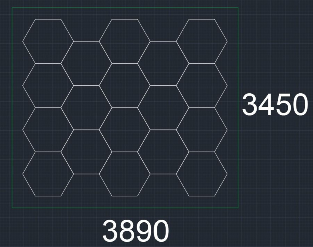 4*2Grid dimmable,18Grid with green border （inside hex dimmable）.1 x 4 COB light LED