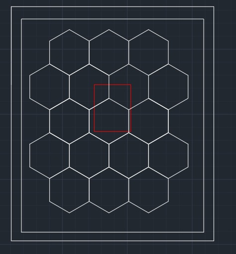 【Customize Case】 dimmable 17Grid（side length 440mm)    with Red Border 3510*4095mm 