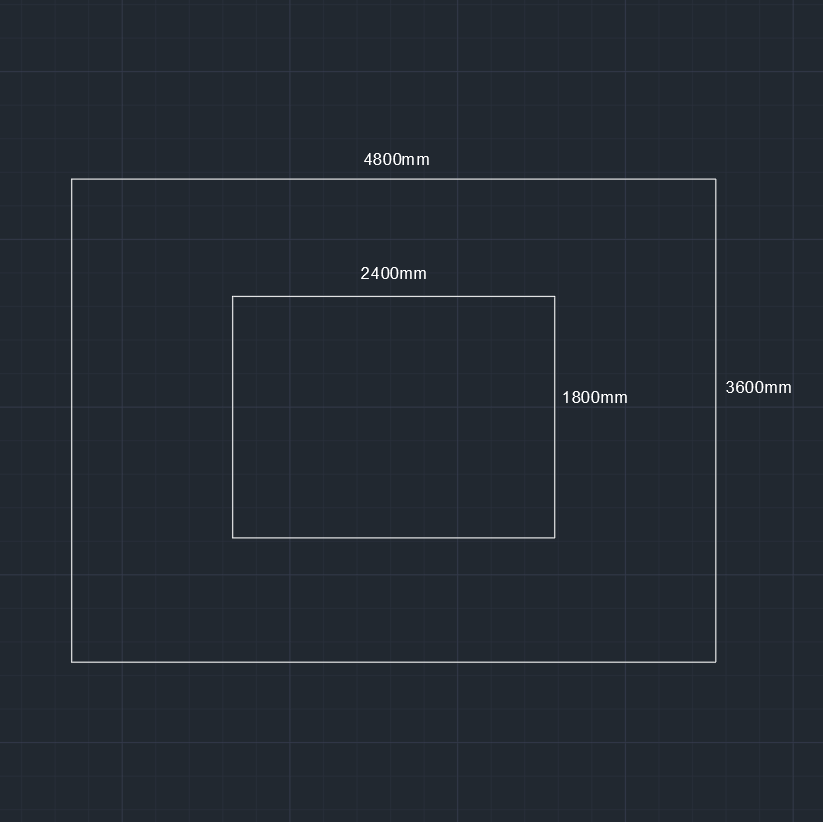 2 Rectangle Border LED Lighting【4800*3600mm/16*12ft】