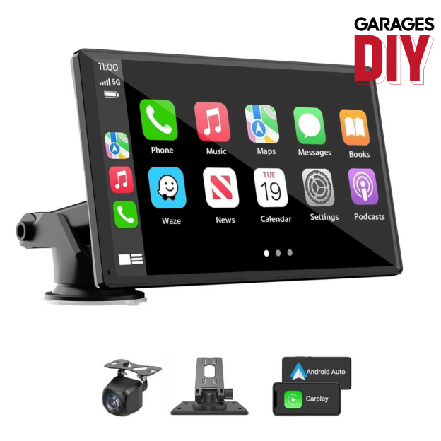 GARAGESDIY-2025 Portable Wireless Carplay Car Stereo, 7" HD Touchscreen for Car with Apple CarPlay & Android Auto 