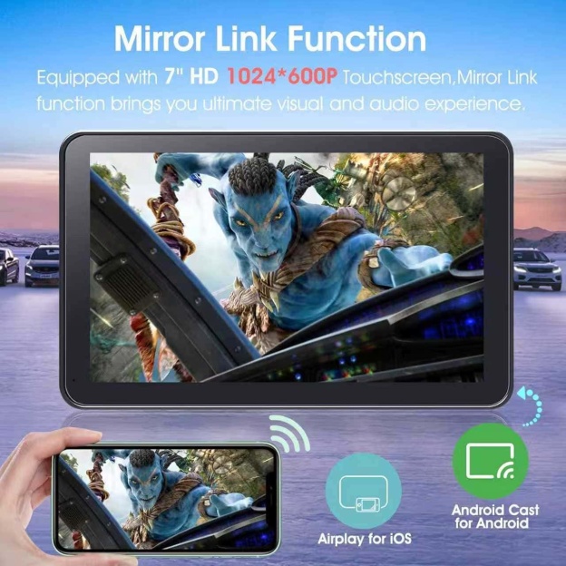 GARAGESDIY-2025 Portable Wireless Carplay Car Stereo, 7" HD Touchscreen for Car with Apple CarPlay & Android Auto 