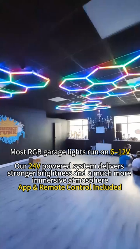RGB 14Grid Hexagon Lighting【4000*2300mm/13.1*7.55ft】3pin（Aluminum+PVC）