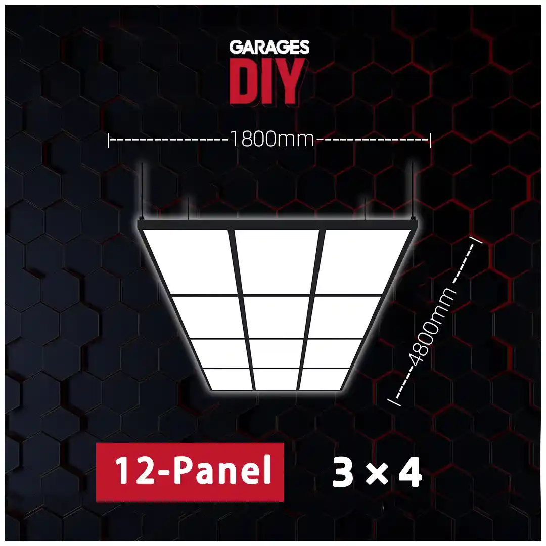 12-Panel (3x4) Car Detailing Light System 