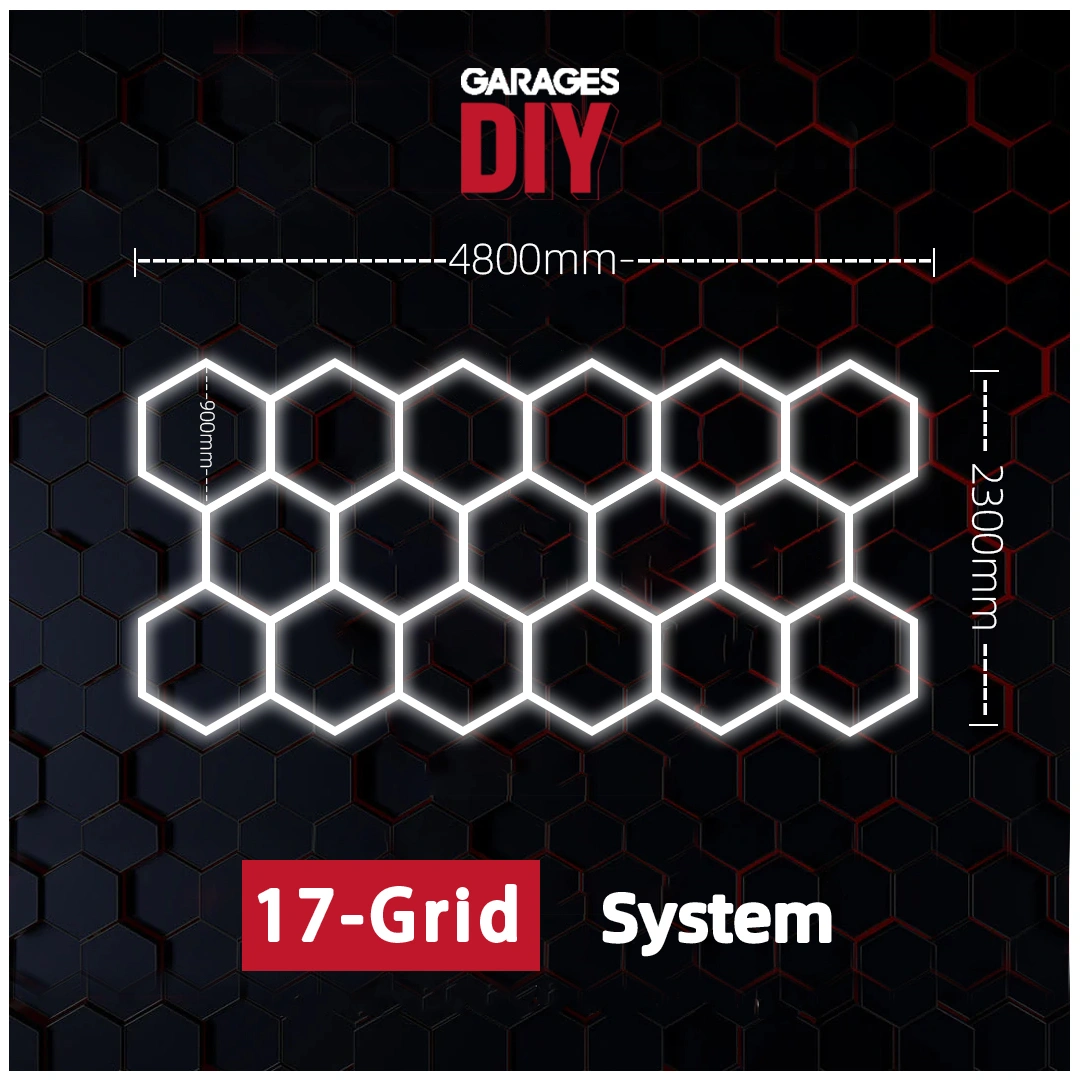 17Grid Hexagon Lighting【4800*2300mm/15*7.55ft】