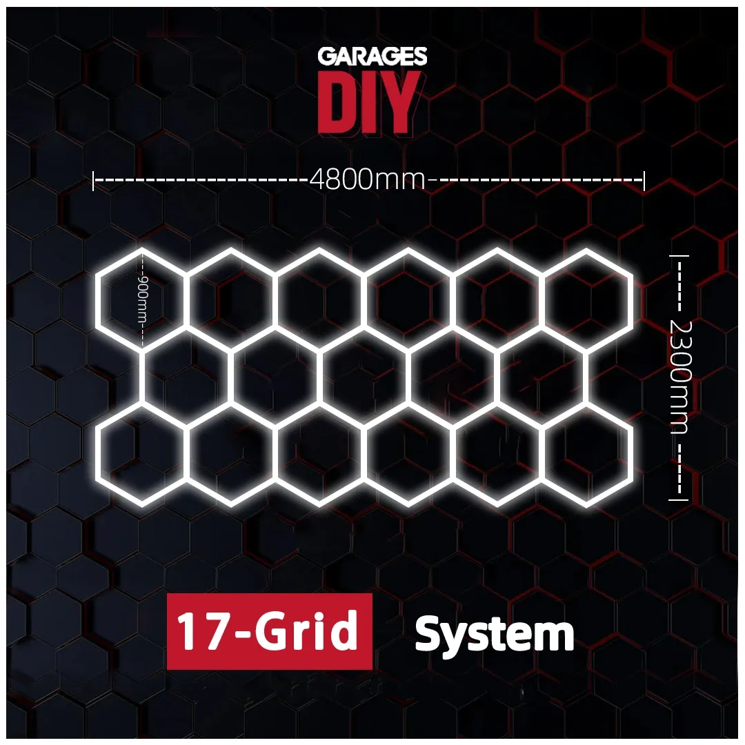 17Grid Hexagon Lighting【4800*2300mm/15*7.55ft】