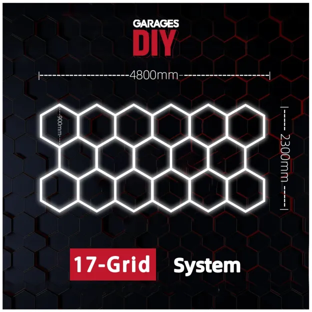 17Grid Hexagon Lighting【4800*2300mm/15*7.55ft】