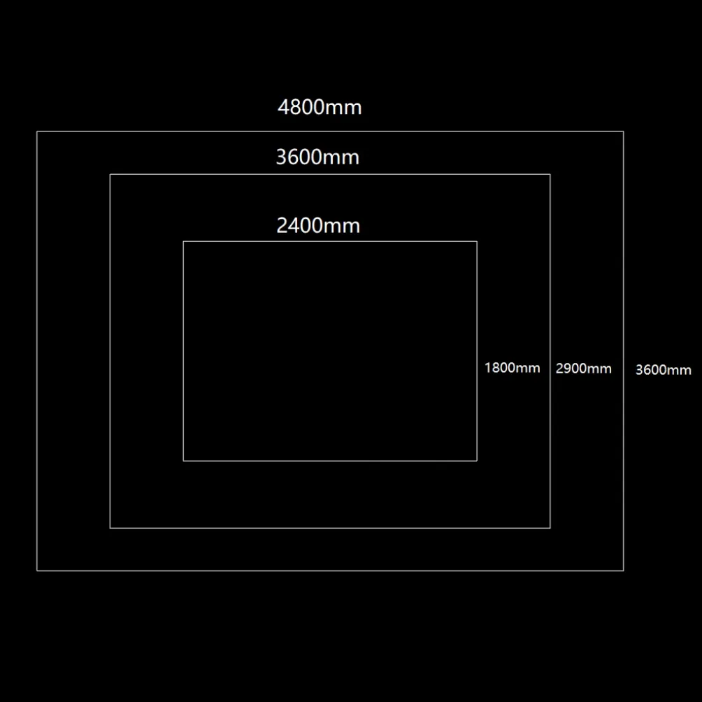 3 Rectangle Border LED Lighting【4800*3600mm/16*12ft】