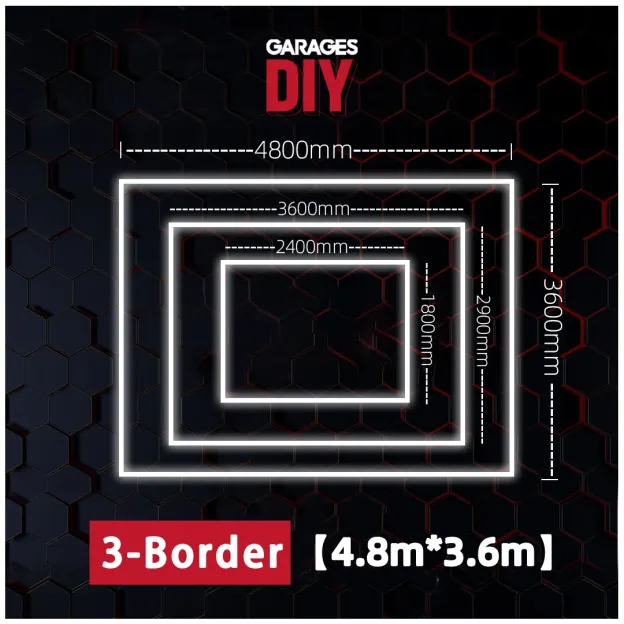 3 Rectangle Border LED Lighting【4800*3600mm/16*12ft】