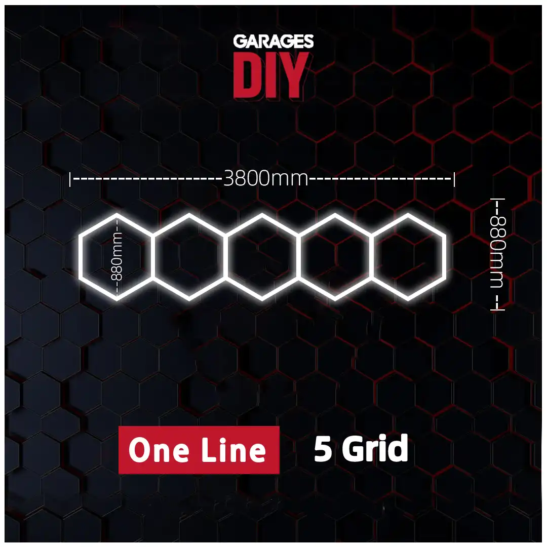 One Line 5Grid Hexagon Lighting【3800*880mm/12.5*2.9ft】BEST SELLER