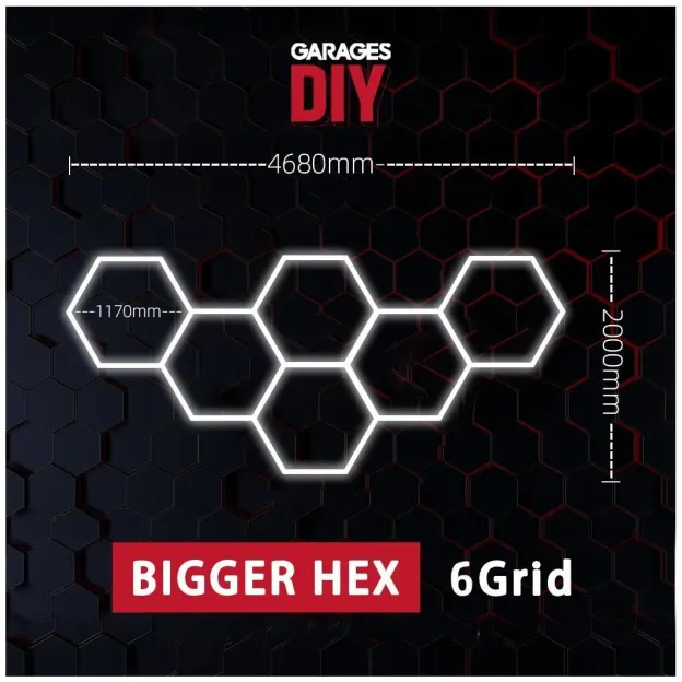 【Bigger Hex】6Grid Hexagon Lighting【4680*2000mm/15.4*6.6ft】