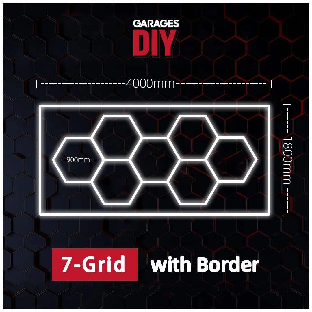 7Grid With Border Hexagon Lighting【4000*1800mm/13*6ft】