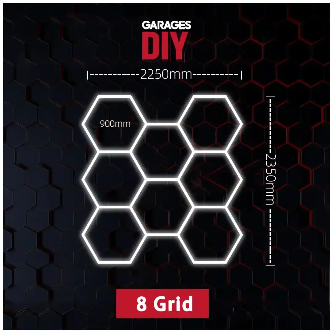 8Grid Hexagon Lighting【2250*2350mm/7.4*7.7ft】 (Fit Single Garage)